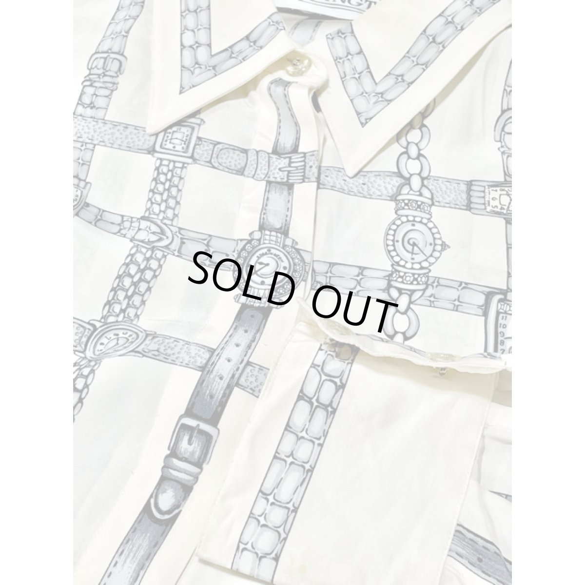 画像8: スカーフ柄 シャツ アメリカ古着 レトロ ヴィンテージブラウス (8)