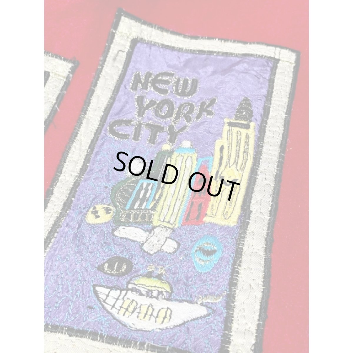 画像18: 風景模様パッチ 織り模様 レッド ブラック レトロ India古着 ヴィンテージコート (18)