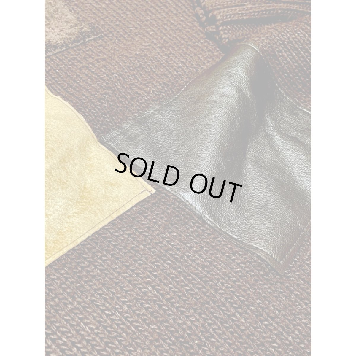 画像10: Italy製 3種のフェイクレザー ハイネック ブラウン ヨーロッパ古着 ヴィンテージニットセーター (10)