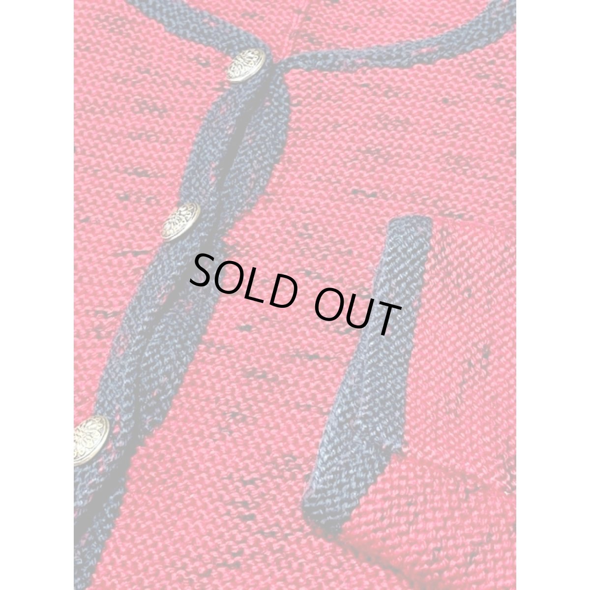 画像8: レッド ネイビー レトロ ヨーロッパ古着 ヴィンテージニットカーディガン (8)