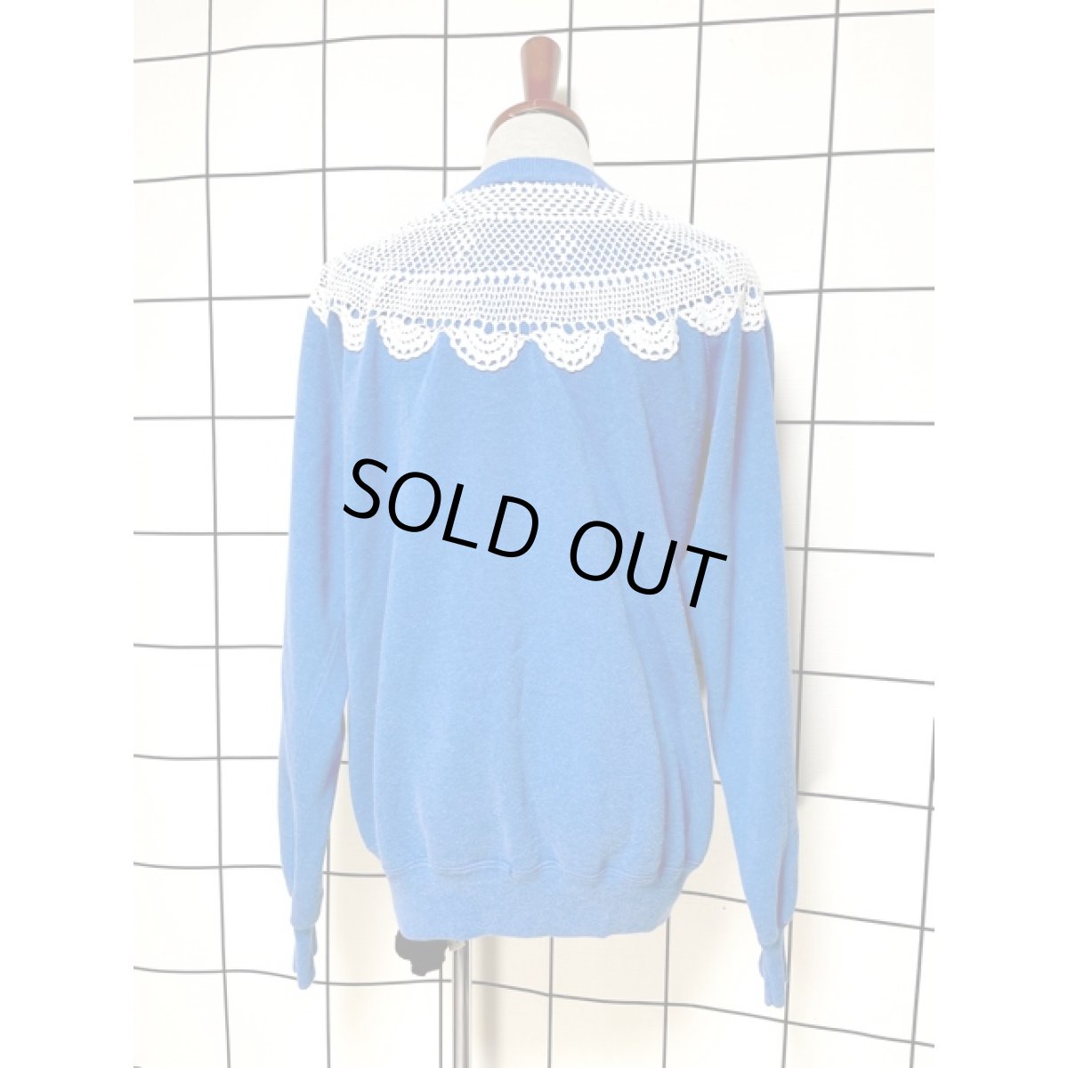 画像2: レース ブルー レトロ アメリカ古着 ヴィンテージスウェット (2)