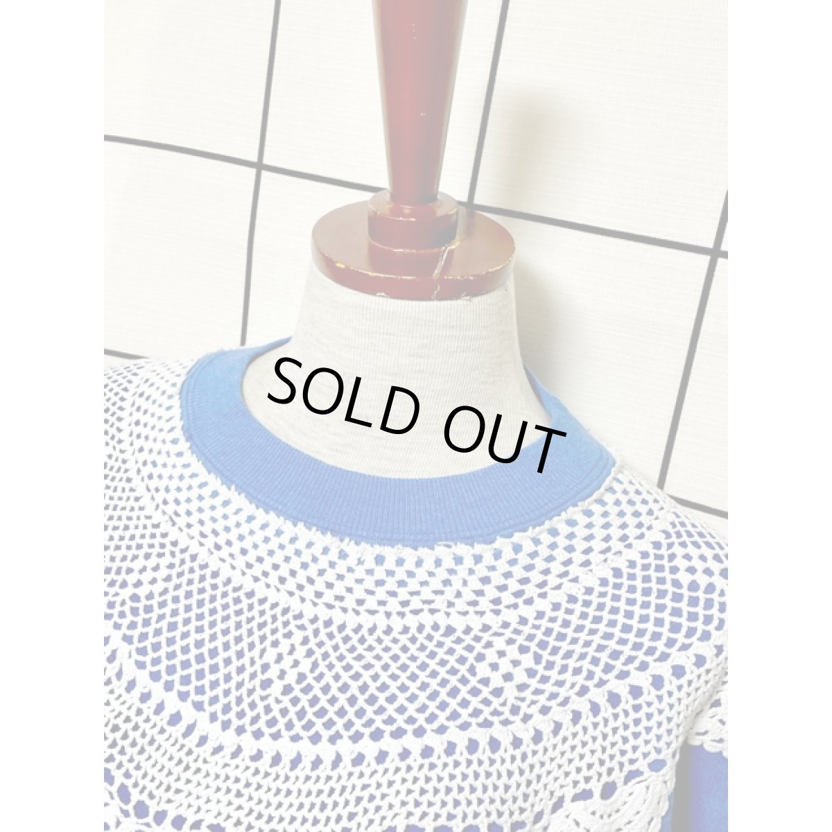 画像4: レース ブルー レトロ アメリカ古着 ヴィンテージスウェット (4)