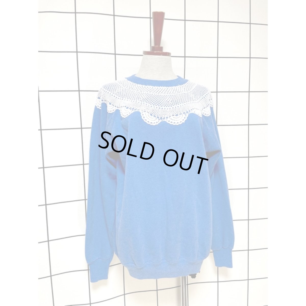 画像3: レース ブルー レトロ アメリカ古着 ヴィンテージスウェット (3)