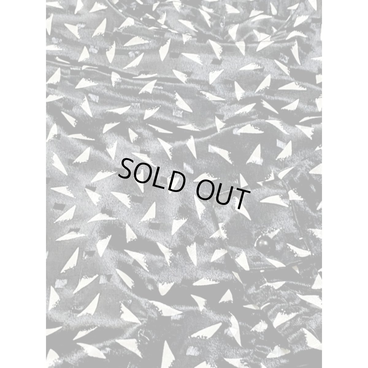 画像10: アート調 モノクロ ウエストゴム 長袖 レトロ アメリカ古着 ヴィンテージワンピース (10)