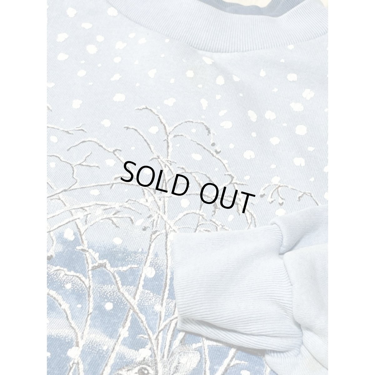 画像9: うさぎ ラビット 雪景色 ライトブルー レトロ アメリカ古着 ヴィンテージスウェット  (9)