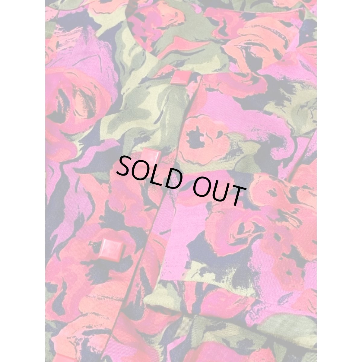 画像11: 花柄 前開き ウエストゴム レトロ アメリカ古着 ヴィンテージワンピース (11)