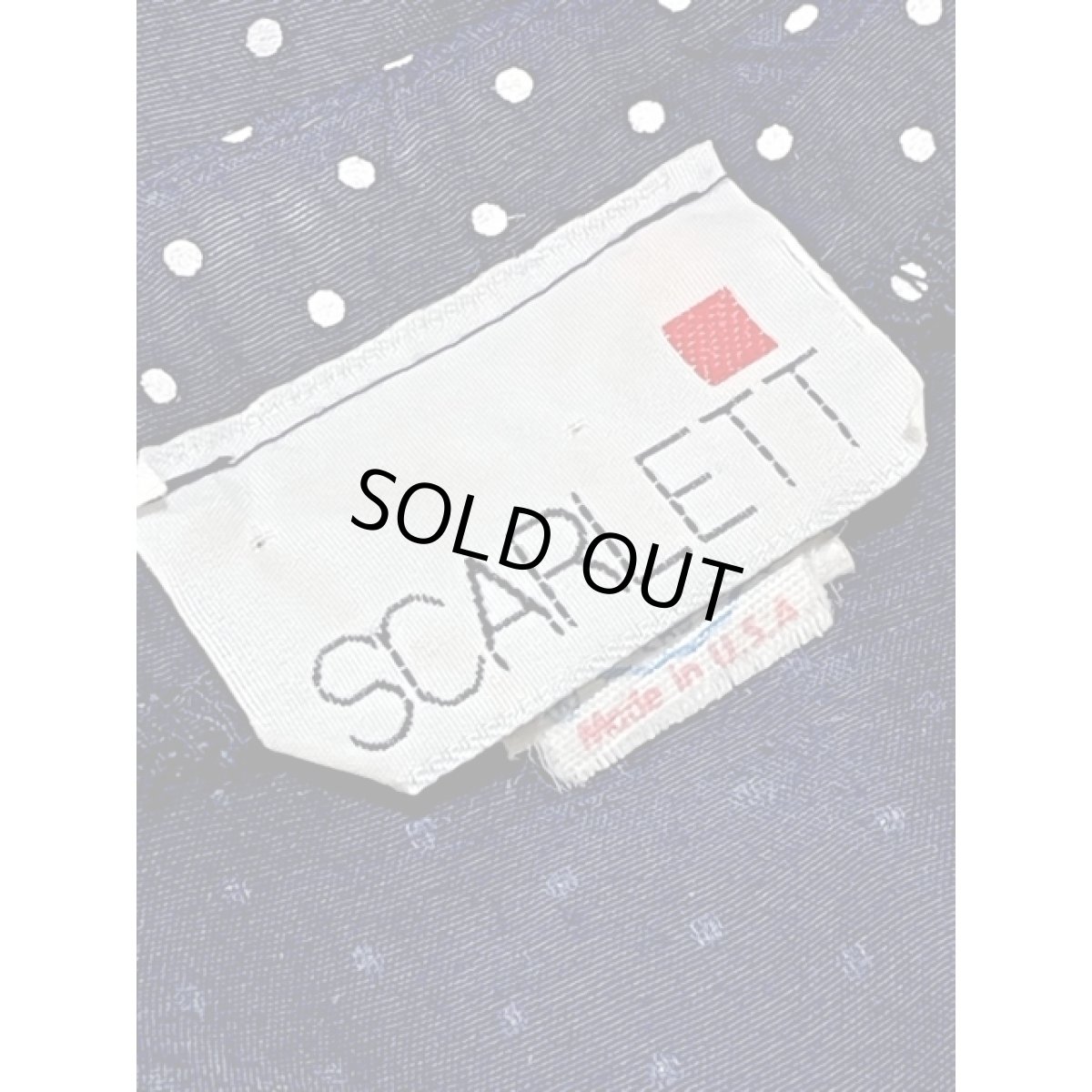 画像11: ドット ドルマンスリーブ UNIONMADE ホワイト ネイビー ウエストゴム レトロ アメリカ古着 ヴィンテージワンピース (11)