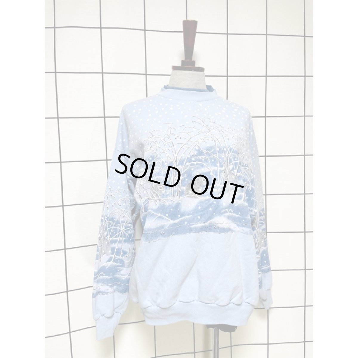 画像3: うさぎ ラビット 雪景色 ライトブルー レトロ アメリカ古着 ヴィンテージスウェット  (3)