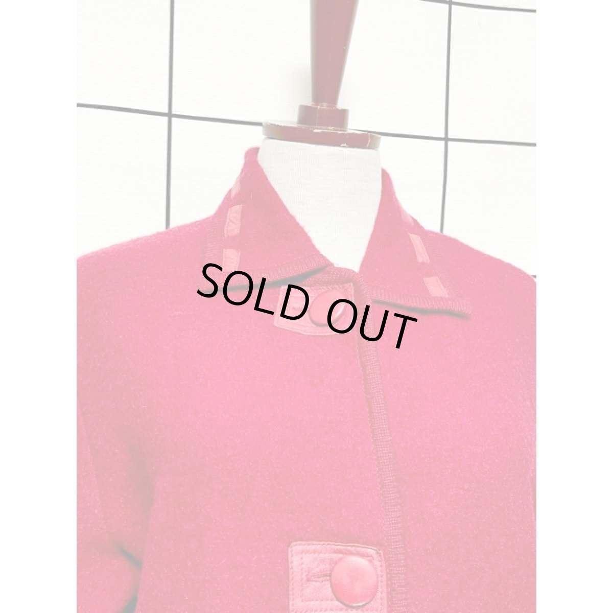 画像5: レザー装飾 レッド 赤 レトロ アメリカ古着 ヴィンテージジャケット (5)