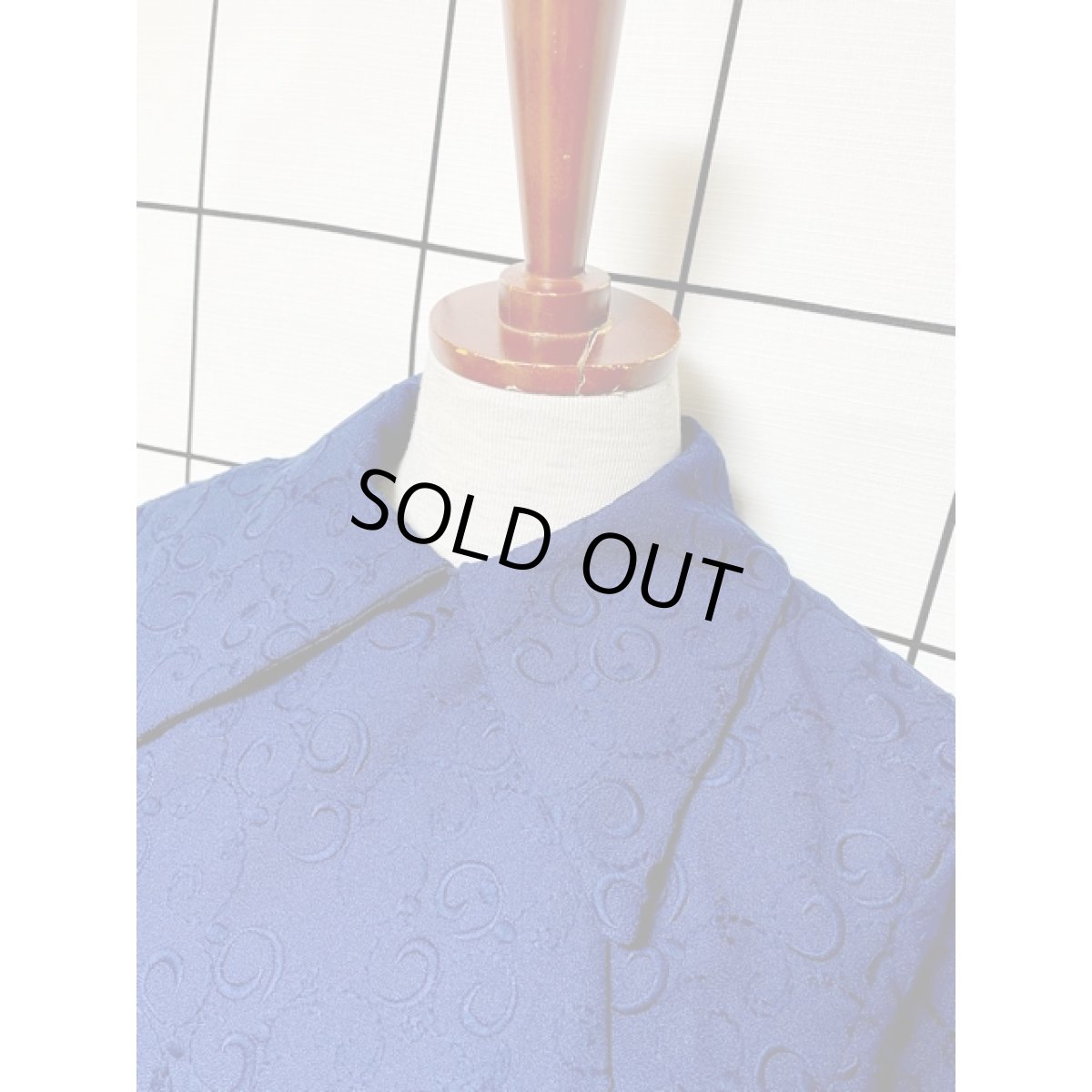 画像4: 刺繍 ネイビー レトロ ヨーロッパ古着 ヴィンテージドレス  (4)