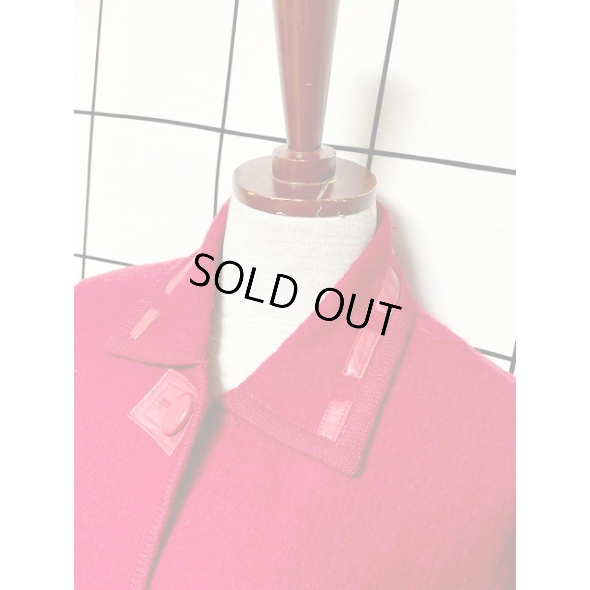 画像4: レザー装飾 レッド 赤 レトロ アメリカ古着 ヴィンテージジャケット (4)