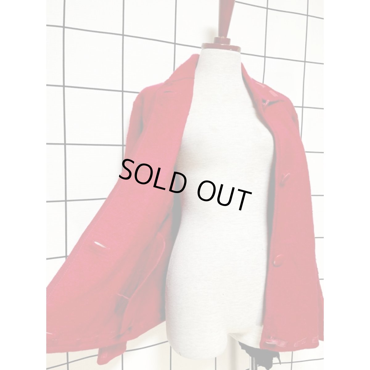 画像9: レザー装飾 レッド 赤 レトロ アメリカ古着 ヴィンテージジャケット (9)