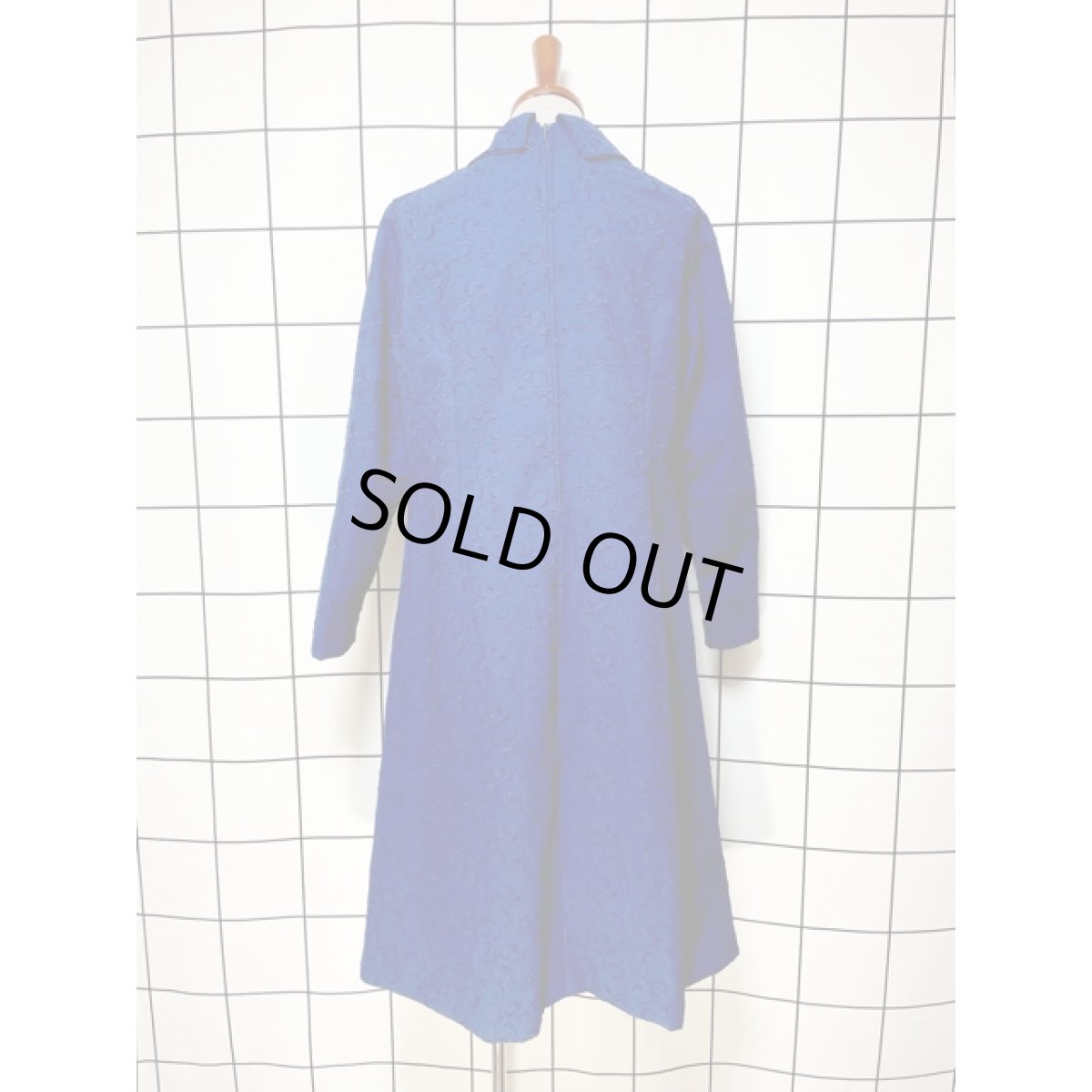 画像2: 刺繍 ネイビー レトロ ヨーロッパ古着 ヴィンテージドレス  (2)