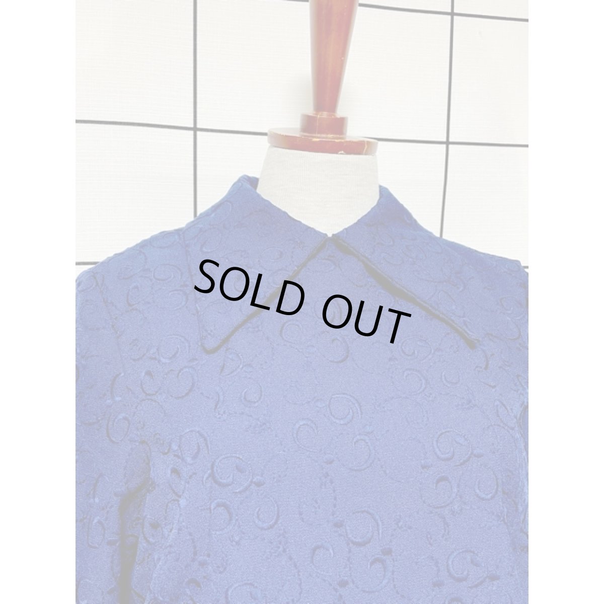 画像5: 刺繍 ネイビー レトロ ヨーロッパ古着 ヴィンテージドレス  (5)