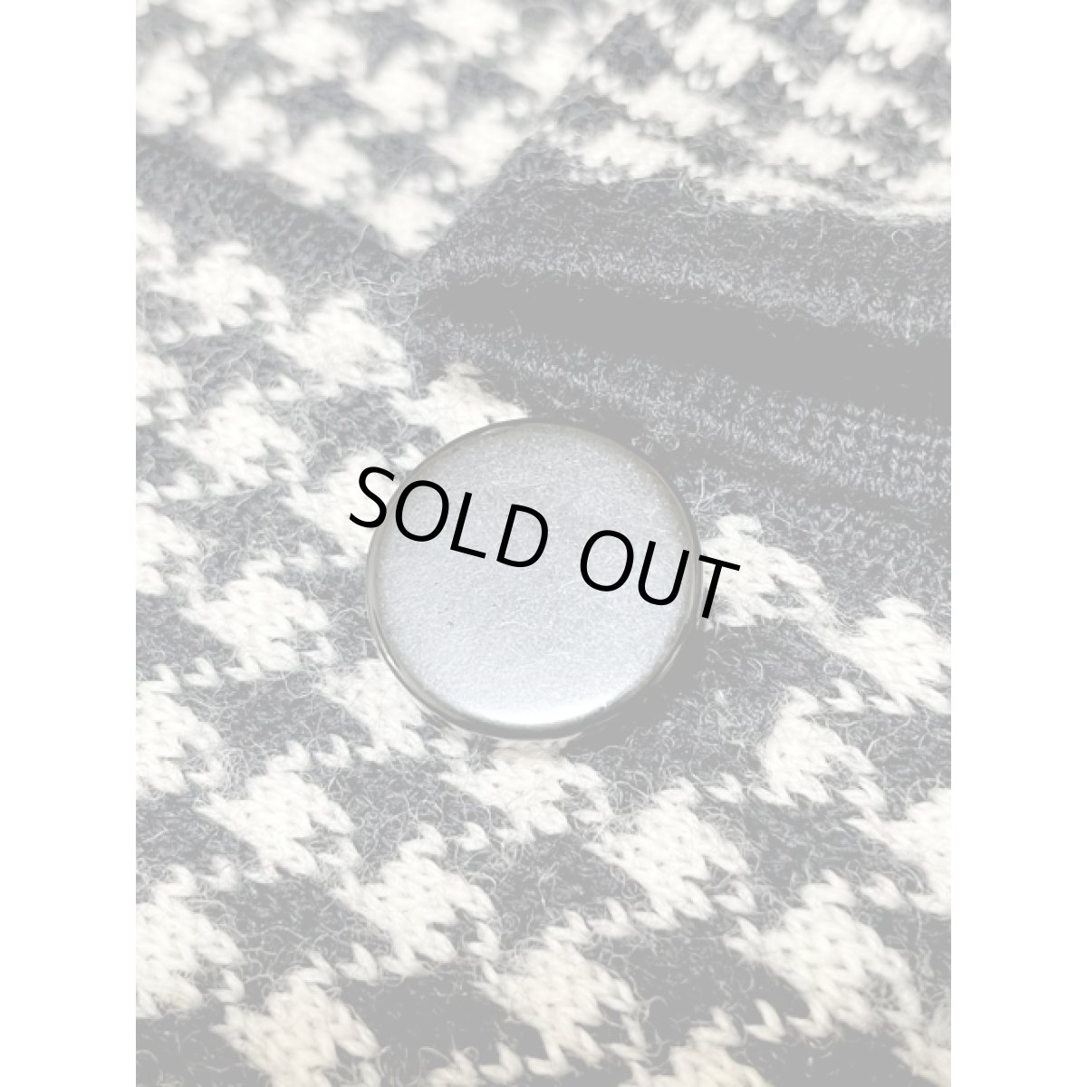 画像11: 千鳥格子模様 モノクロ レトロ アメリカ古着 ニットジャケット (11)