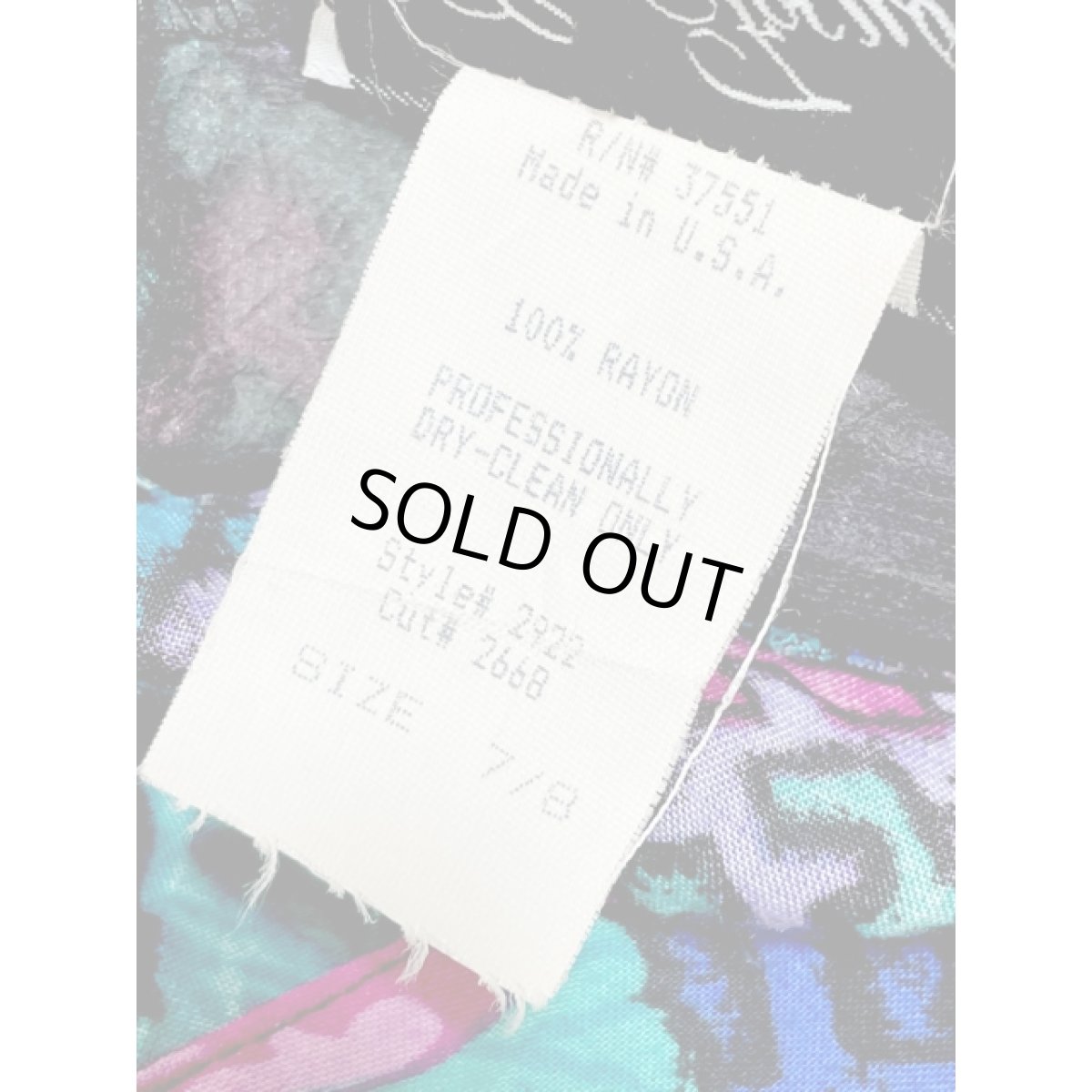 画像18: 花柄 幾何学模様 ドルマンスリーブ ウエストゴム アメリカ古着  レトロ ヴィンテージオールインワン (18)