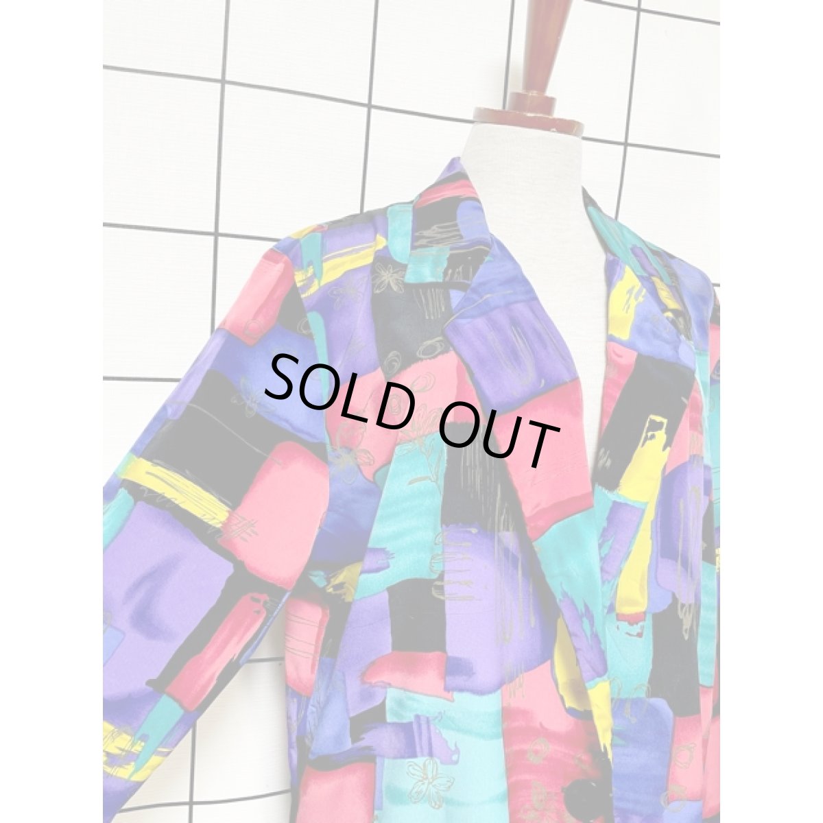 画像6: アート柄 レトロサイケ シングルボタン アメリカ古着 ヴィンテージジャケット (6)