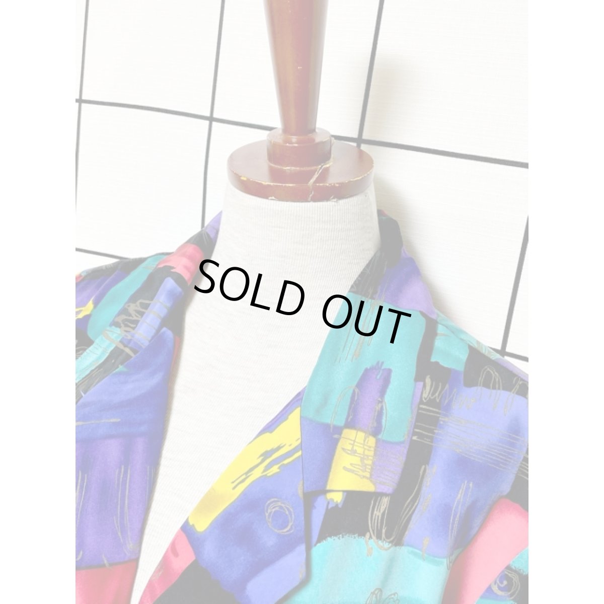 画像4: アート柄 レトロサイケ シングルボタン アメリカ古着 ヴィンテージジャケット (4)