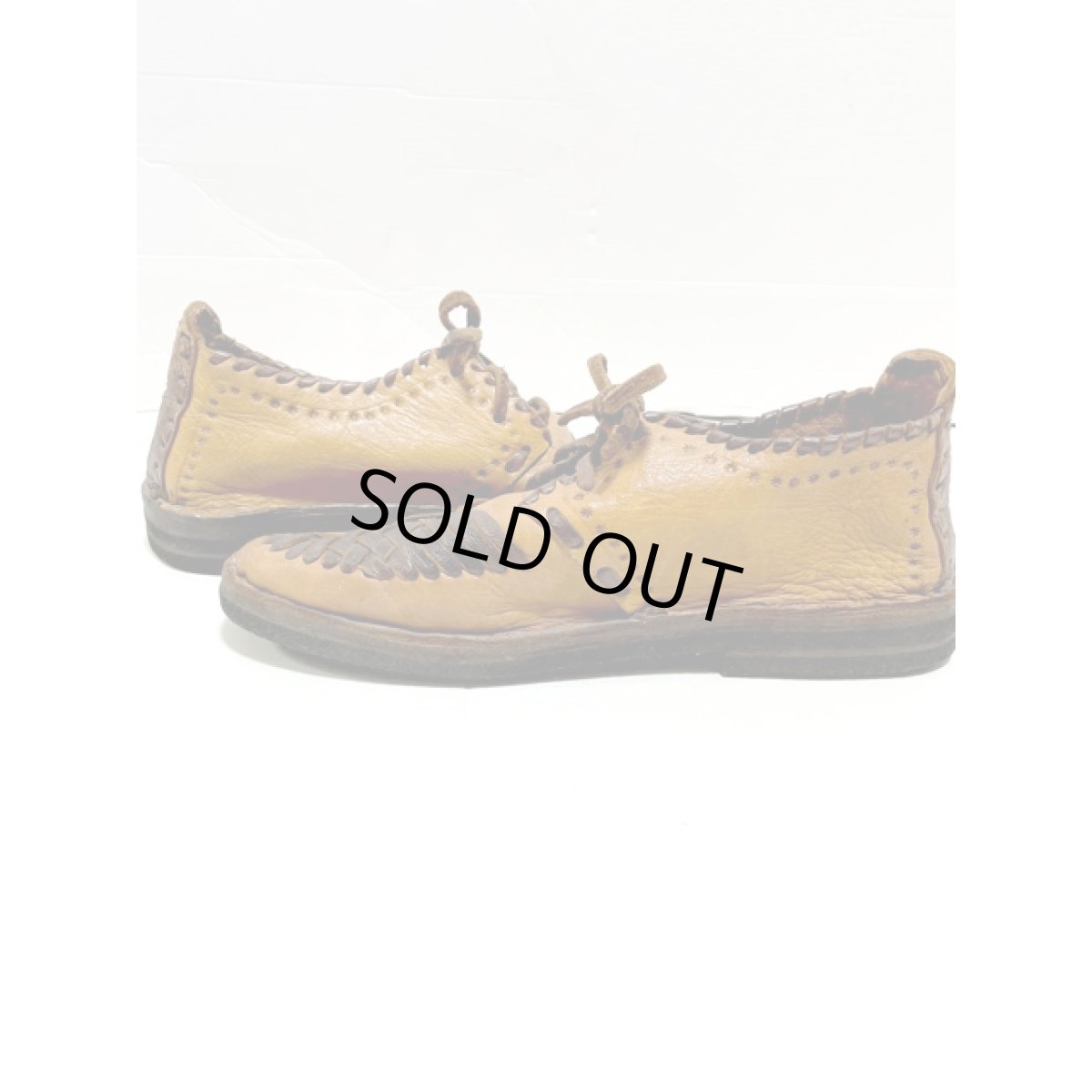 画像6: レザー 編み上げ レトロ 古着 靴 ヴィンテージシューズ (6)