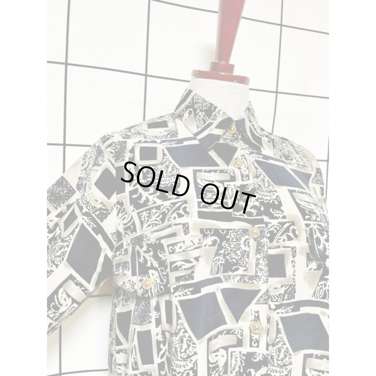 画像6: アート柄 レトロ アメリカ古着 シャツ ヴィンテージブラウス (6)