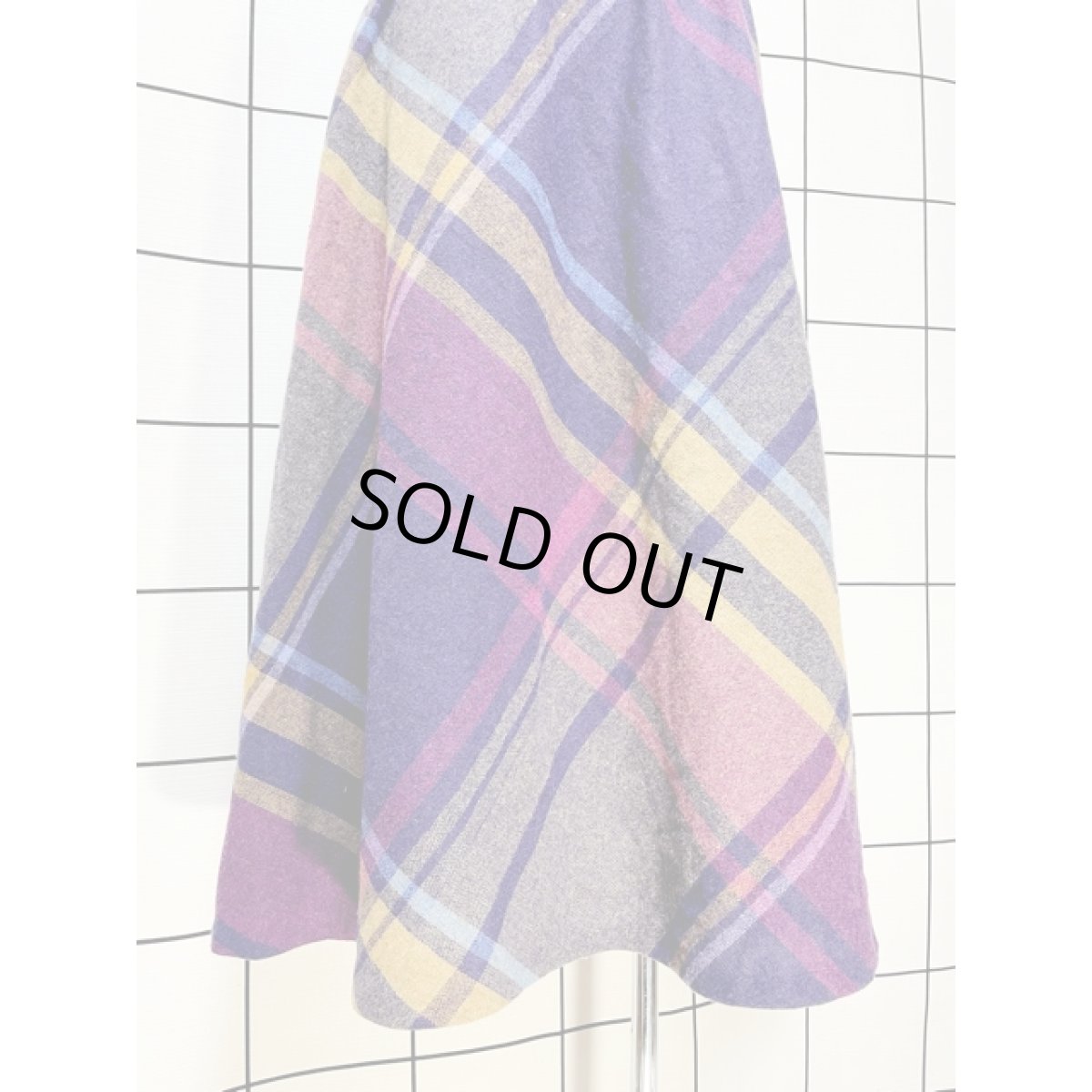 画像3: チェック柄 ウエストゴム レトロ アメリカ古着 ヴィンテージスカート (3)