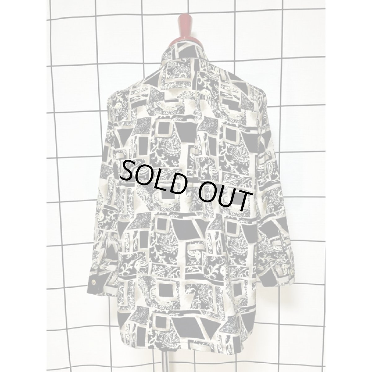 画像2: アート柄 レトロ アメリカ古着 シャツ ヴィンテージブラウス (2)