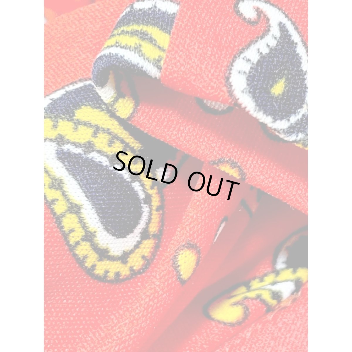 画像14: ドット ペイズリーモチーフ タートルネック レッド ウエストゴム レトロ 長袖 アメリカ古着 ヴィンテージワンピース (14)