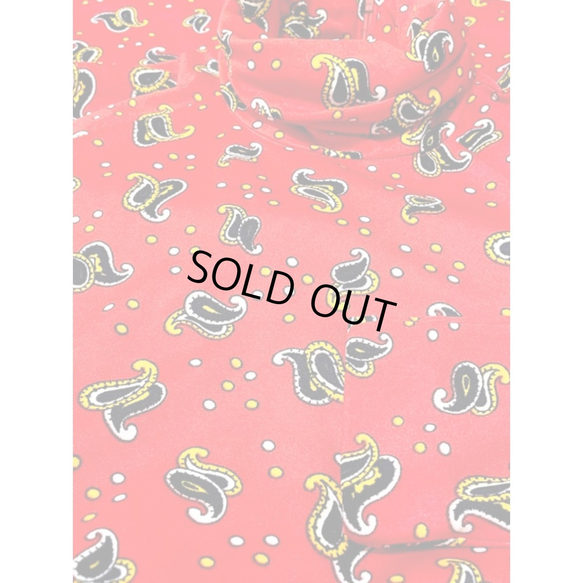 画像12: ドット ペイズリーモチーフ タートルネック レッド ウエストゴム レトロ 長袖 アメリカ古着 ヴィンテージワンピース (12)