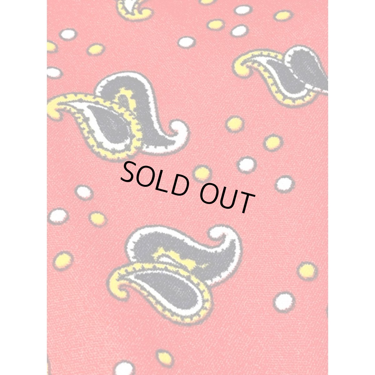 画像13: ドット ペイズリーモチーフ タートルネック レッド ウエストゴム レトロ 長袖 アメリカ古着 ヴィンテージワンピース (13)