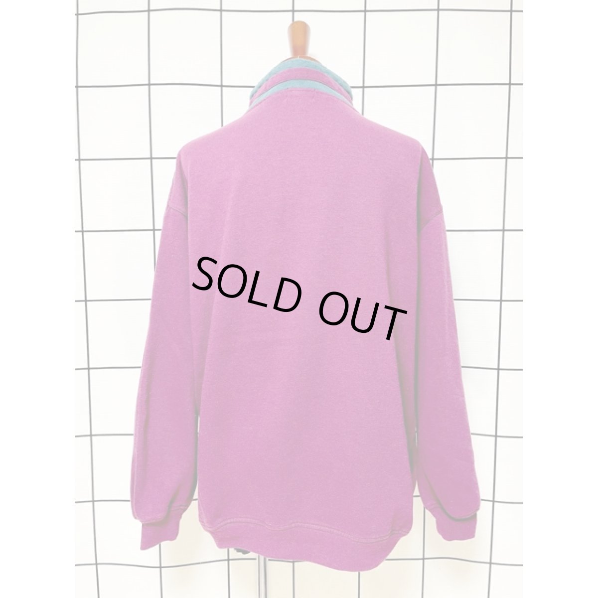 画像2: ナイロン切り替え ハーフジップ プルオーバー レトロ 古着 ヴィンテージスウェット (2)