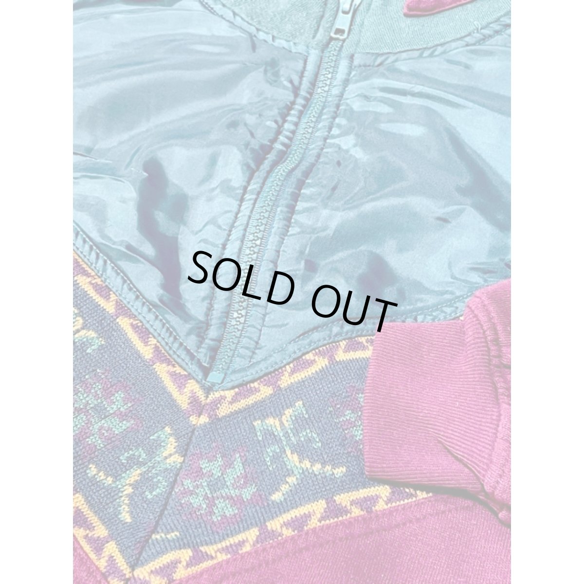 画像9: ナイロン切り替え ハーフジップ プルオーバー レトロ 古着 ヴィンテージスウェット (9)