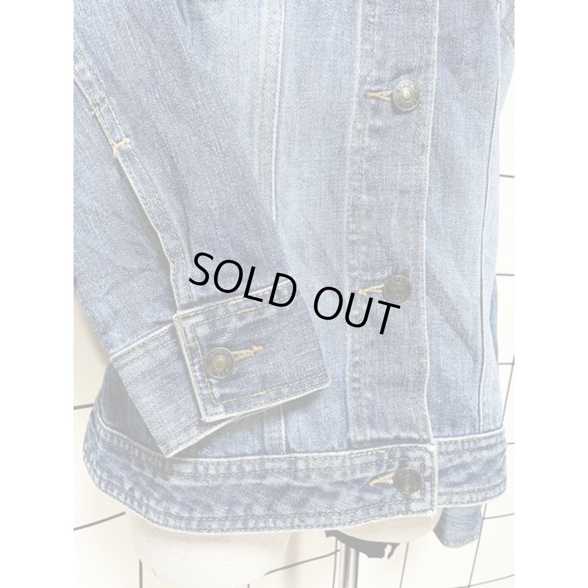 画像7: デニムジャケット USEDらしい色落ち レトロ 古着 (7)