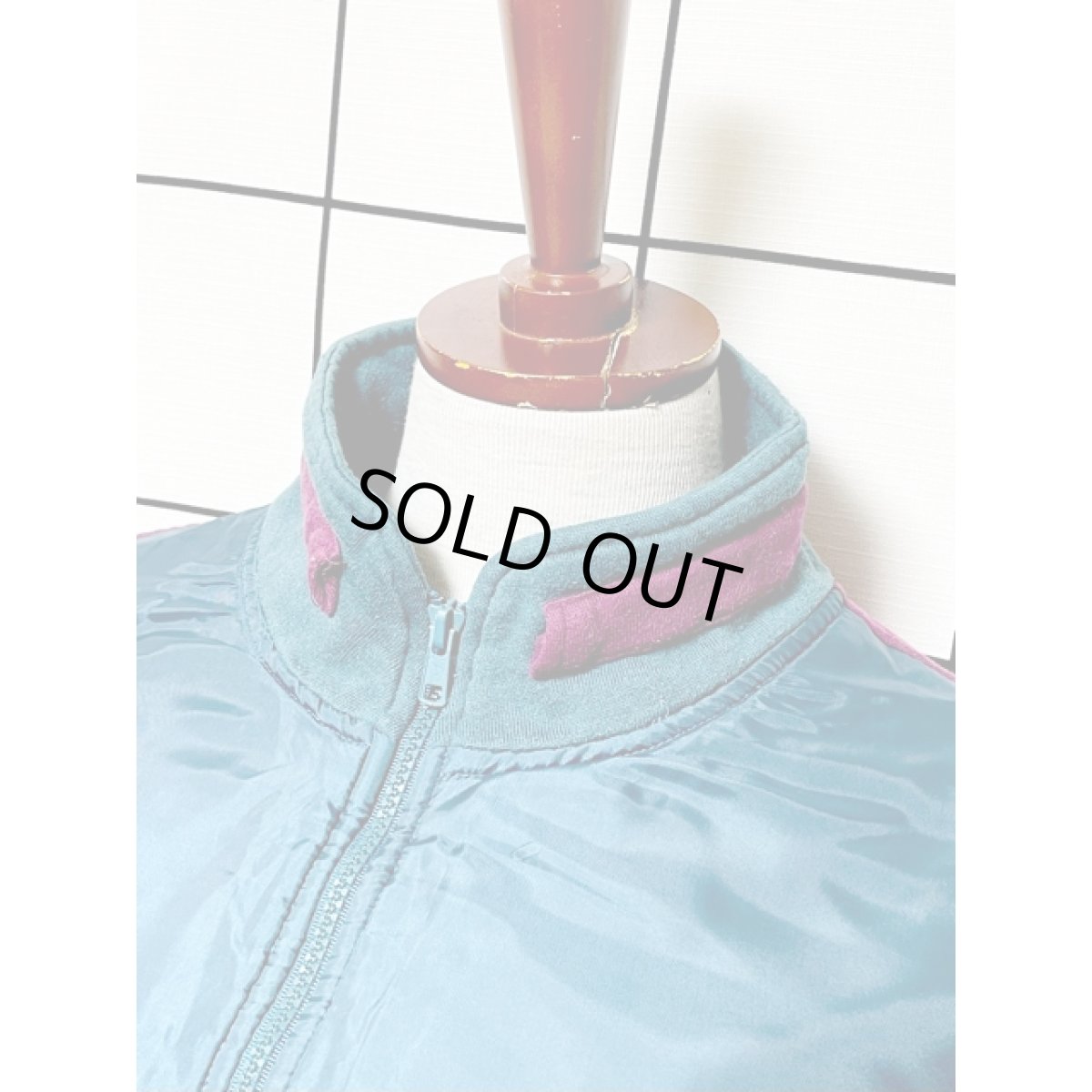 画像4: ナイロン切り替え ハーフジップ プルオーバー レトロ 古着 ヴィンテージスウェット (4)