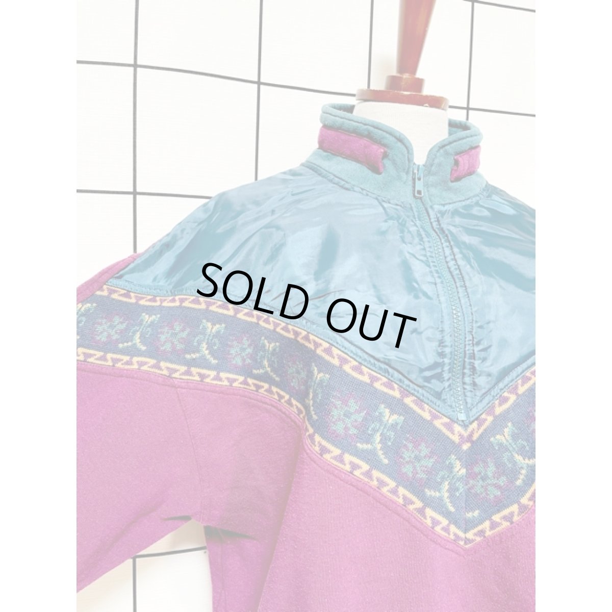 画像6: ナイロン切り替え ハーフジップ プルオーバー レトロ 古着 ヴィンテージスウェット (6)