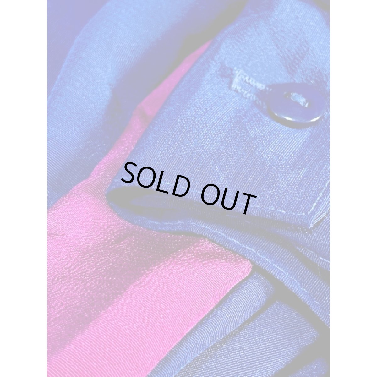 画像13: バイカラータックデザイン ネイビー ウエストゴム レトロ 長袖 アメリカ古着 ヴィンテージワンピース (13)