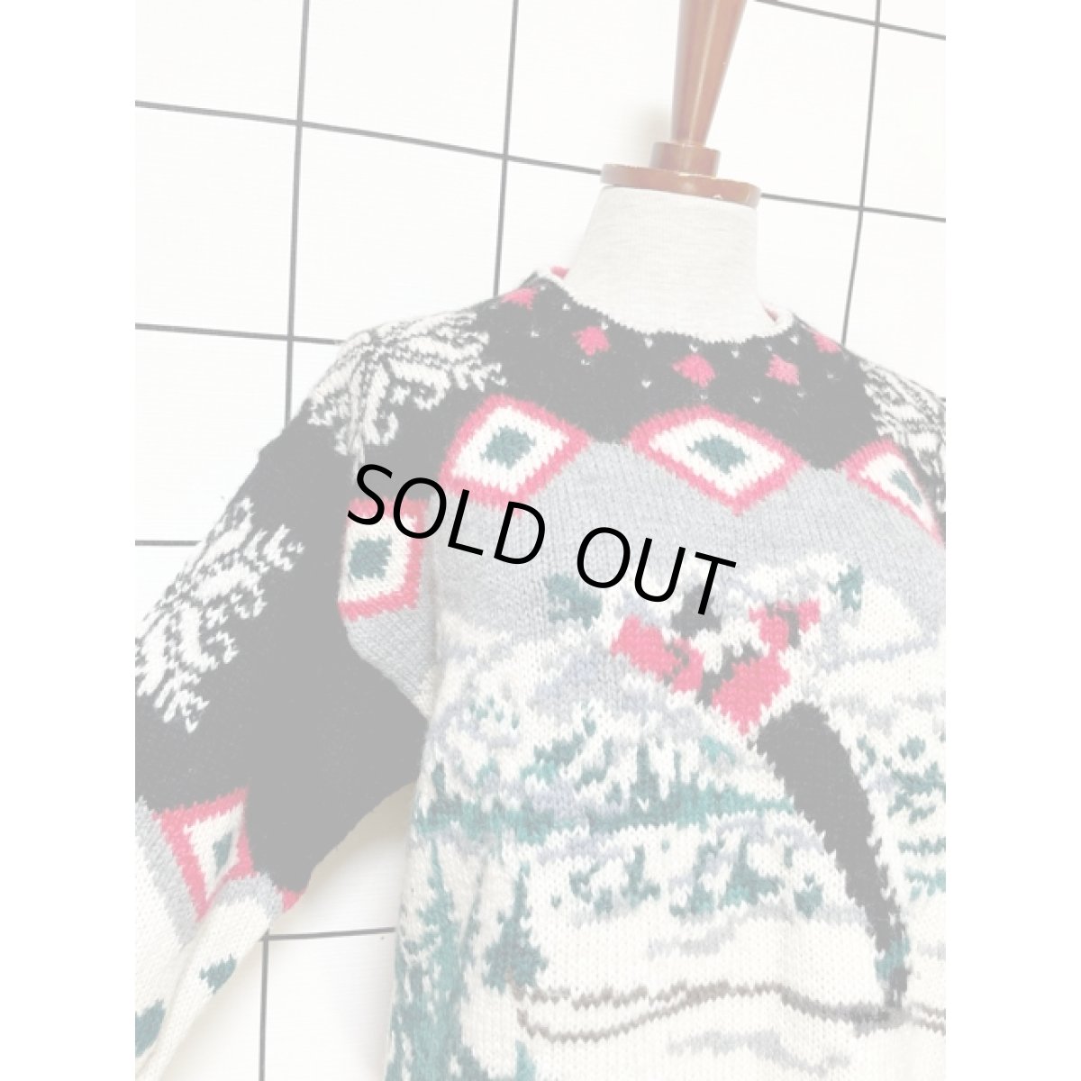 画像6: Talbots タルボット スキージャンプ 雪の結晶編み チェック レトロ アメリカ古着 ヴィンテージニットセーター (6)