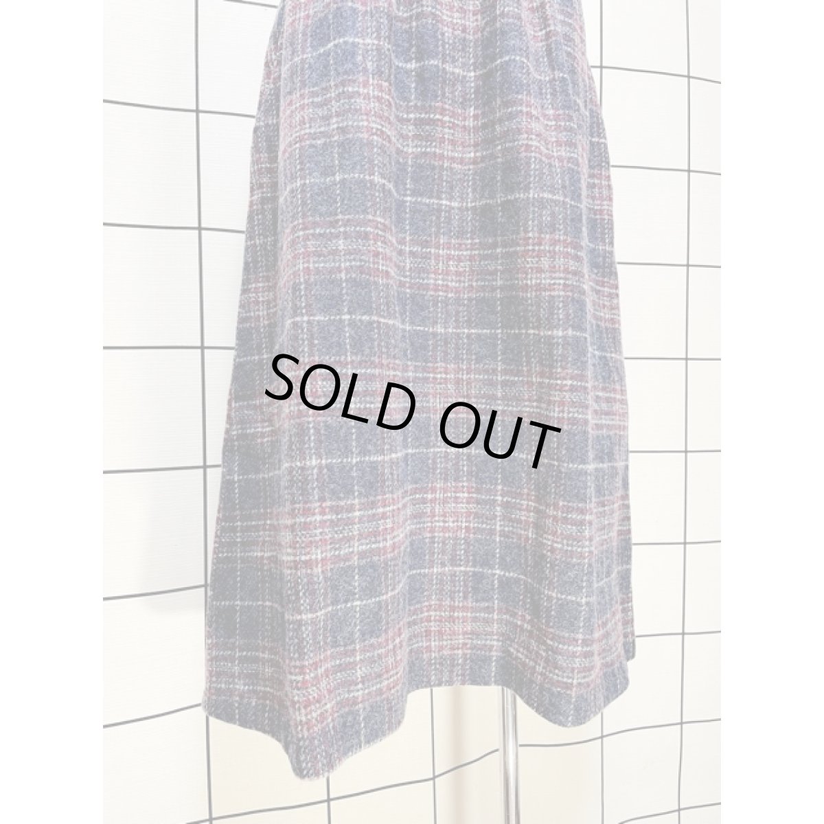 画像3: チェック柄 ウール レトロ アメリカ古着 ヴィンテージスカート (3)