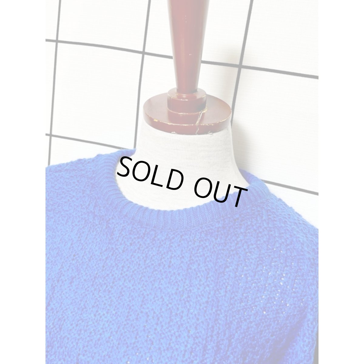 画像4: ブルー 無地 プルオーバー レトロ アメリカ古着 ヴィンテージニットセーター (4)