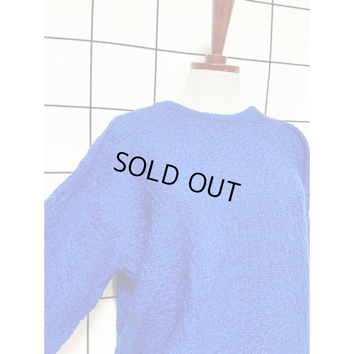 画像6: ブルー 無地 プルオーバー レトロ アメリカ古着 ヴィンテージニットセーター (6)