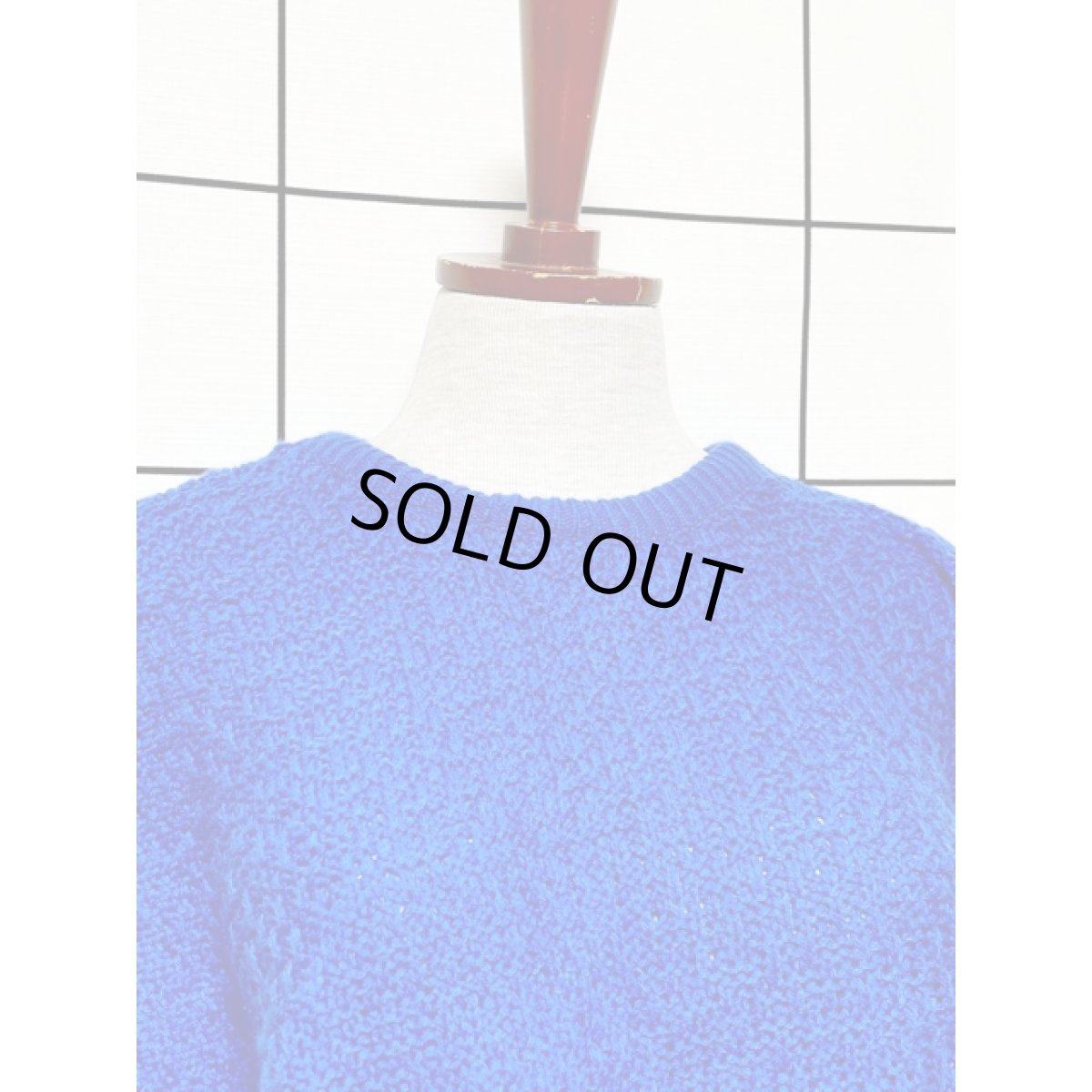 画像5: ブルー 無地 プルオーバー レトロ アメリカ古着 ヴィンテージニットセーター (5)