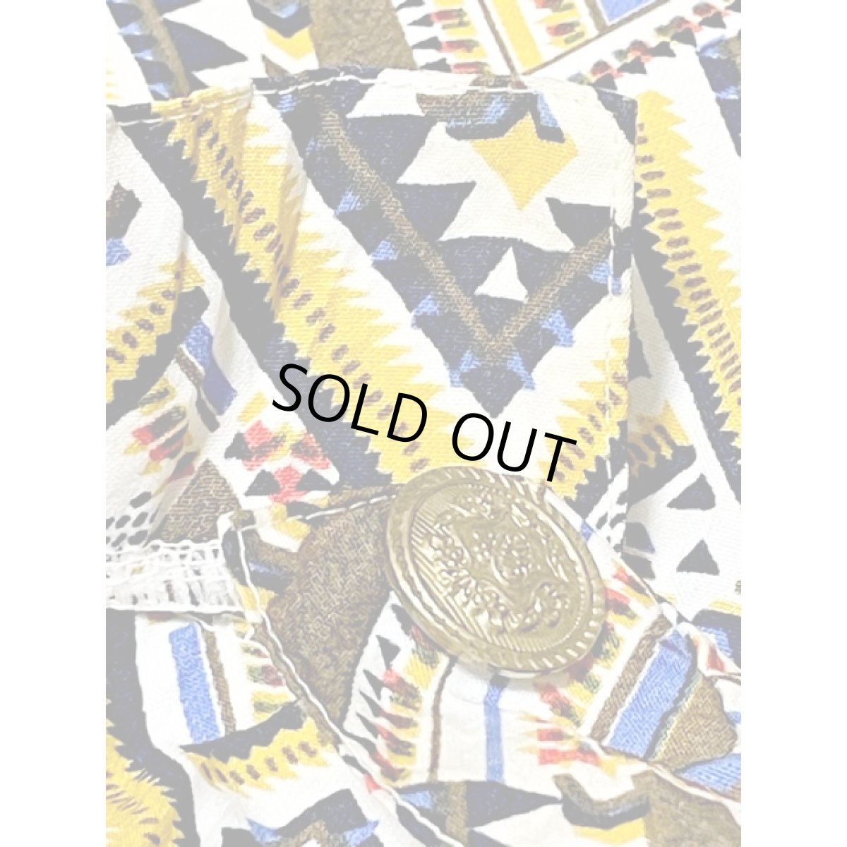 画像12: 幾何学模様 総柄 ウエストゴム レトロ 長袖 アメリカ古着 ヴィンテージワンピース (12)