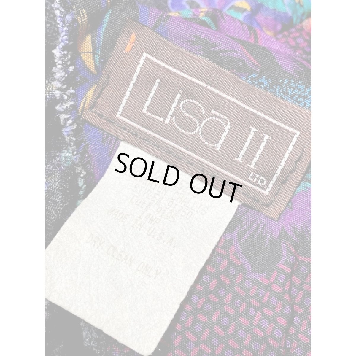 画像15: ベルベット切り替え 花柄 サイケ レトロ アメリカ古着 ヴィンテージワンピース (15)