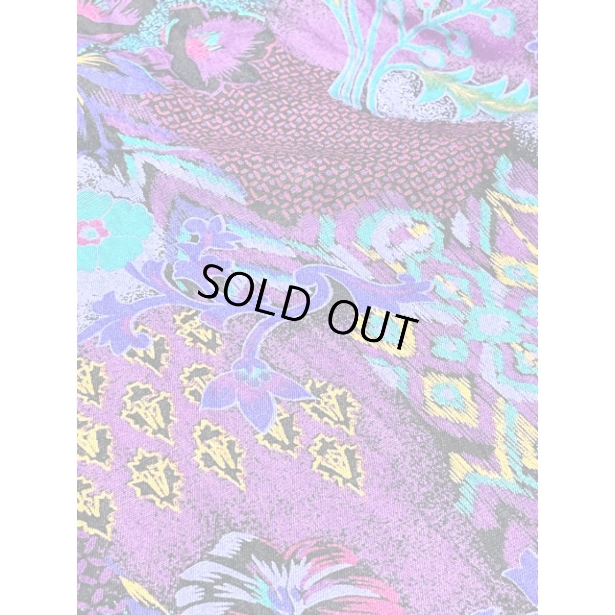 画像12: ベルベット切り替え 花柄 サイケ レトロ アメリカ古着 ヴィンテージワンピース (12)