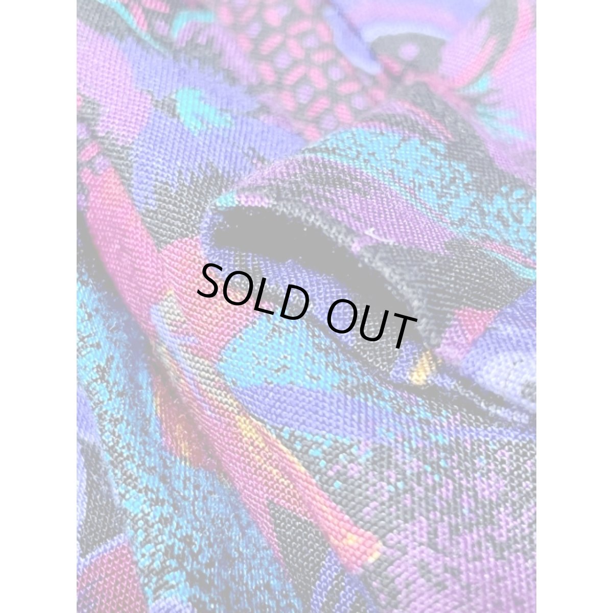 画像14: ベルベット切り替え 花柄 サイケ レトロ アメリカ古着 ヴィンテージワンピース (14)