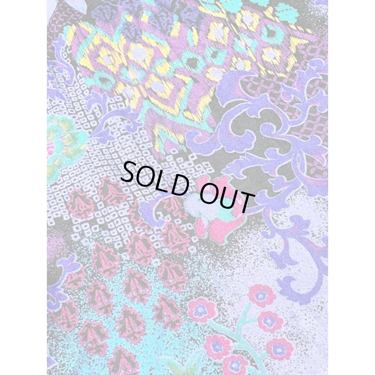 画像11: ベルベット切り替え 花柄 サイケ レトロ アメリカ古着 ヴィンテージワンピース (11)