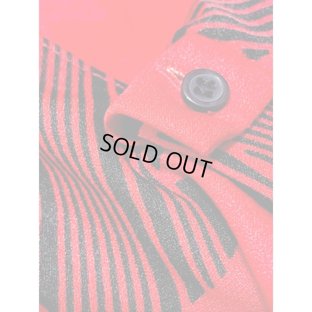 画像12: アシンメトリーフリル ストライプ レッド ブラック ウエストゴム レトロ アメリカ古着 ヴィンテージワンピース (12)