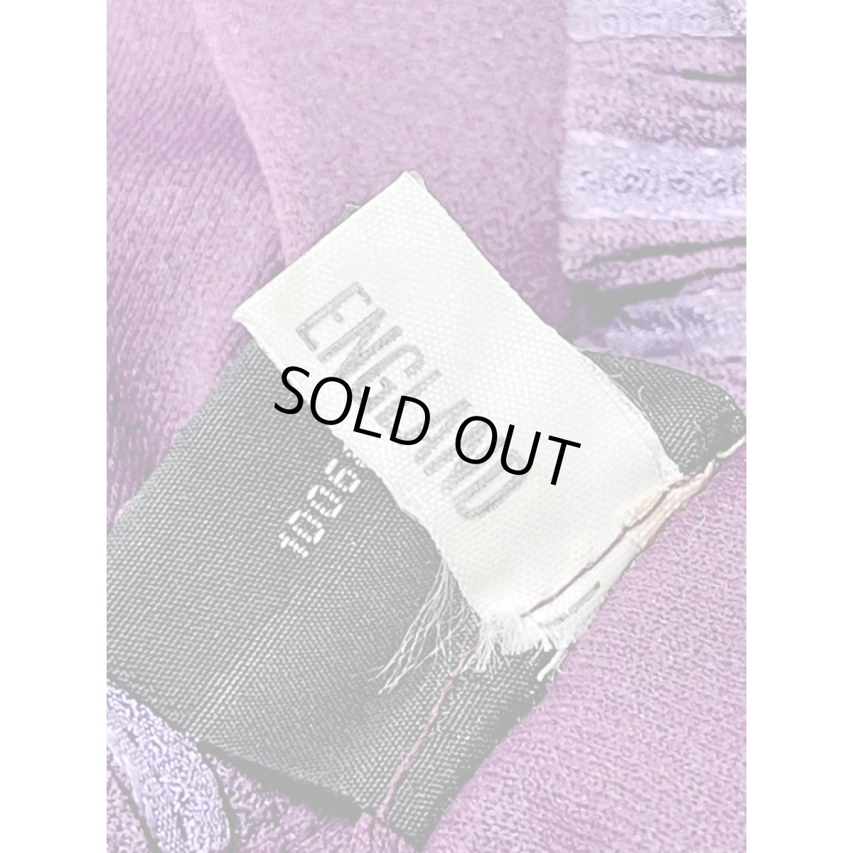 画像12: イングランド製 ベルト付 ボーダー プリーツ切り替え 首元フリル レトロ 長袖 ヨーロッパ古着 ヴィンテージドレス (12)