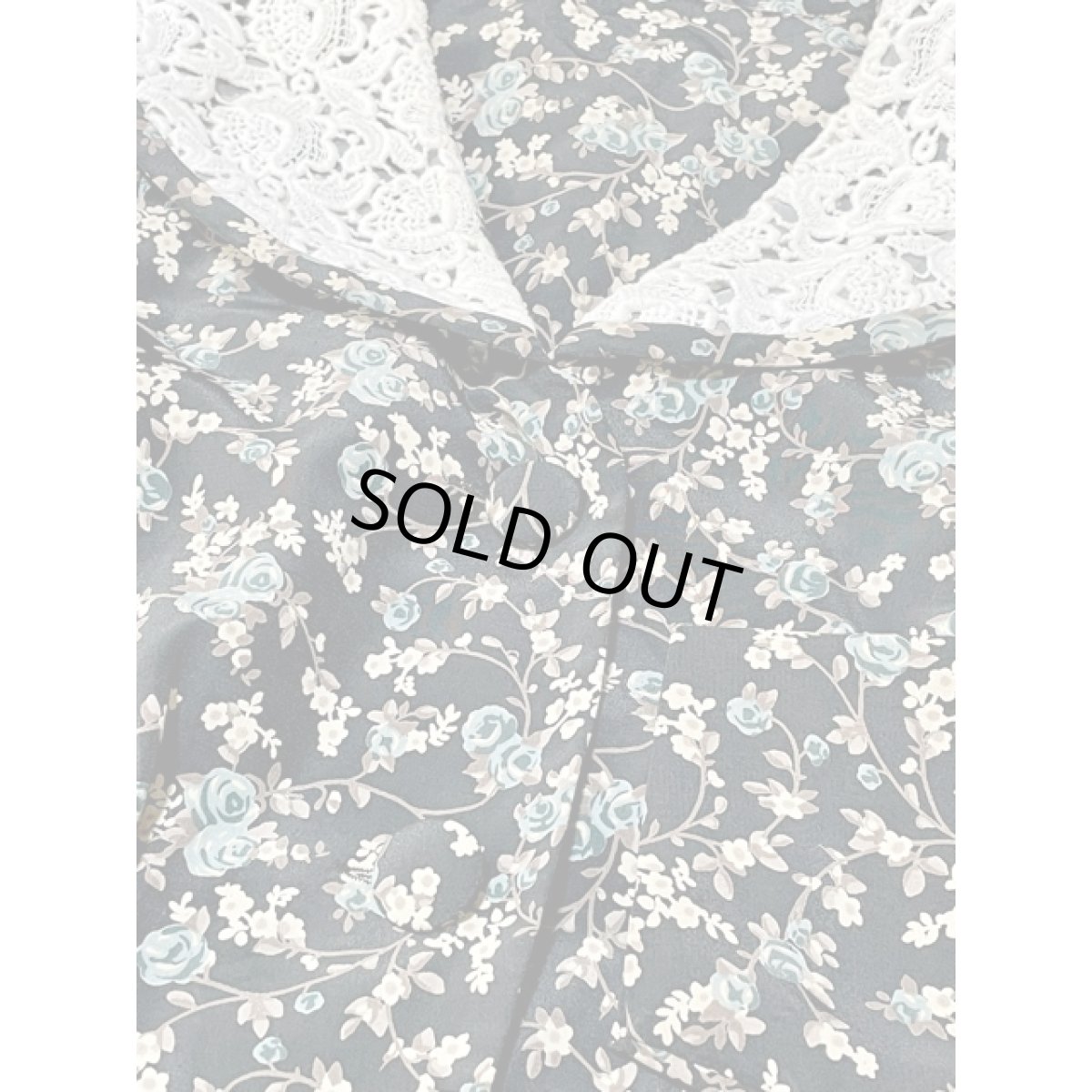 画像10: 花柄 レース襟 前開き レトロ アメリカ古着 ヴィンテージワンピース (10)