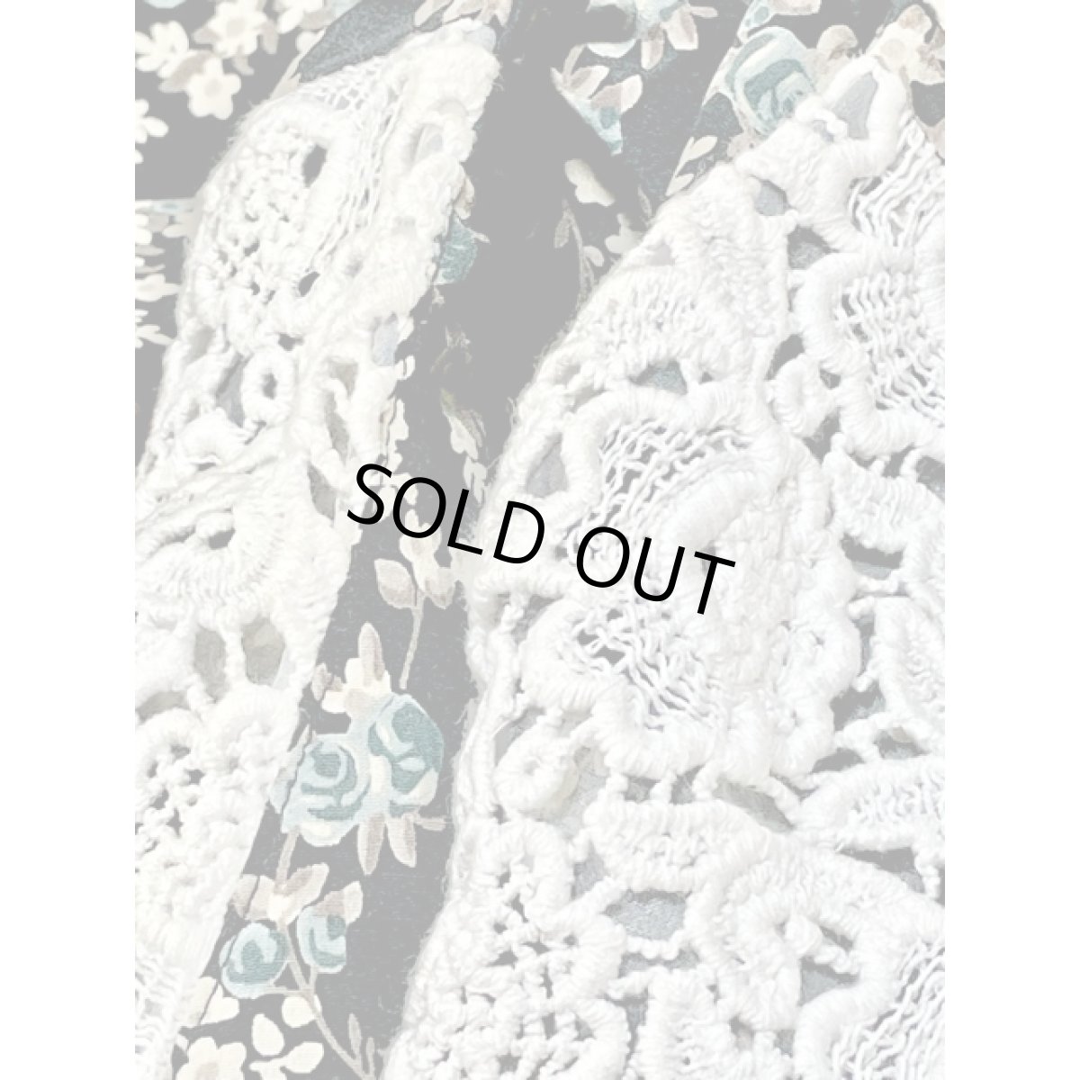 画像14: 花柄 レース襟 前開き レトロ アメリカ古着 ヴィンテージワンピース (14)