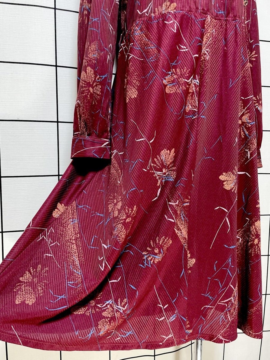 画像10: 首元フリル 花柄 ストライプ レトロ USA古着 ヴィンテージワンピース (10)